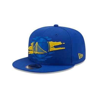 Blue Golden State Warriors Hat - New Era NBA Logo Tear 9FIFTY Snapback Caps USA8753296